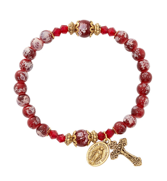 Red Marbeline Stretch Bracelet