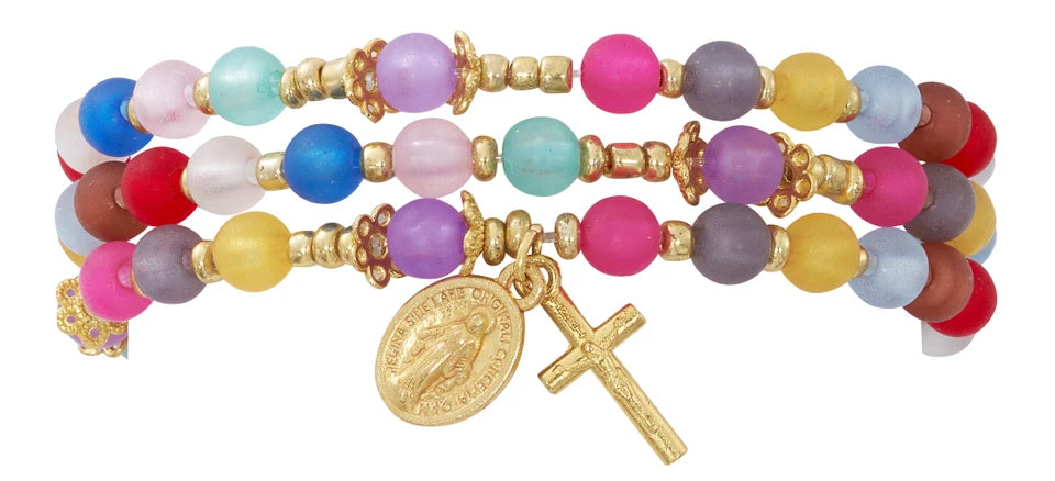 Twistable Multi Color Rosary Bracelet