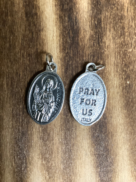St Agnes - 1 inch Pray for Us Medal