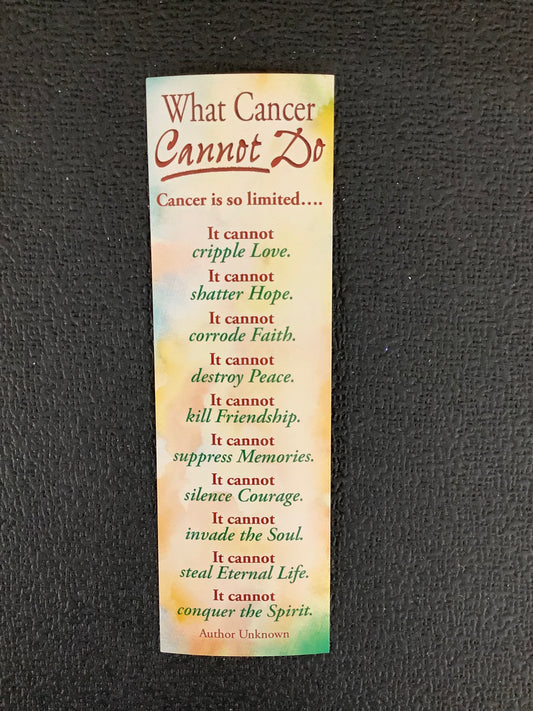 What Cancer Cannot Do Bookmark