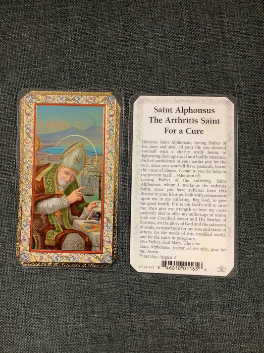 St. Alphonsus, The Arthritis Saint for a Cure Prayer Card