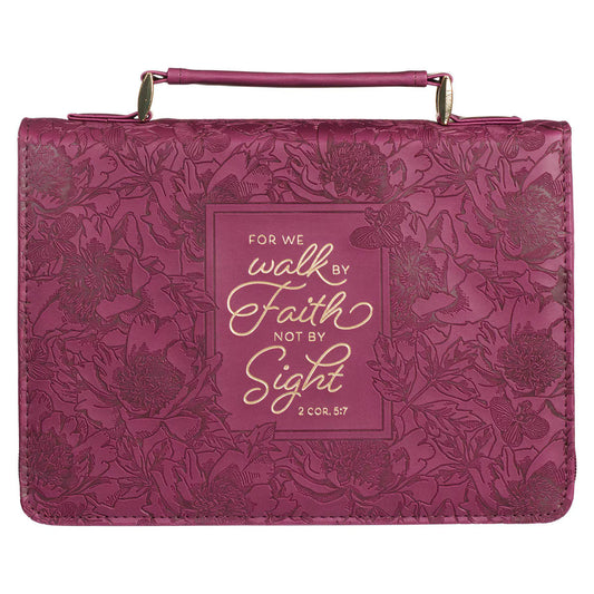 Walk by Faith Ruby Red Faux Leather Fashion Bible Cover - Medium