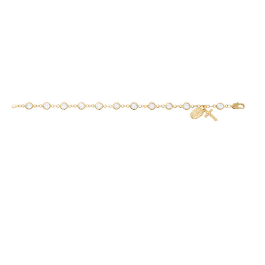 Gold Plated Pewter Crystal Stone Bracelet