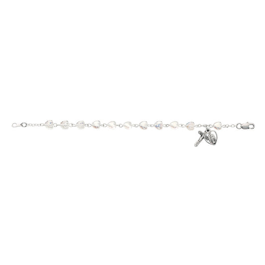Sterling Silver Heart Crystal Bracelet
