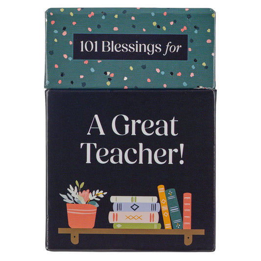 101 Blessings For A Great Teacher Teal Confetti Box of Blessings