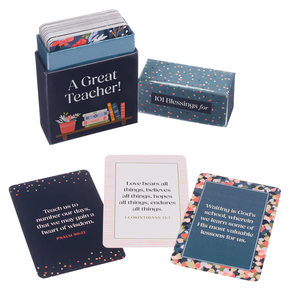 101 Blessings For A Great Teacher Teal Confetti Box of Blessings