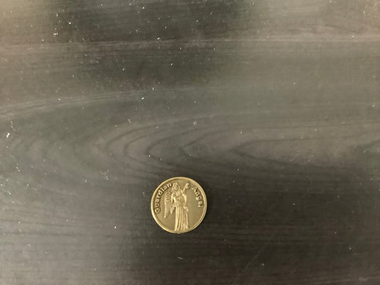 Brass Tone Pocket Token - Guardian Angel