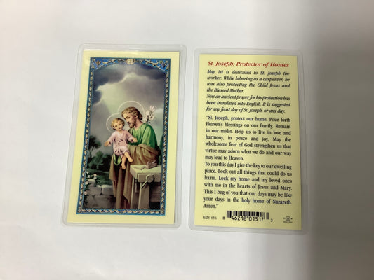 St. Joseph, Protector of Homes Prayer Card