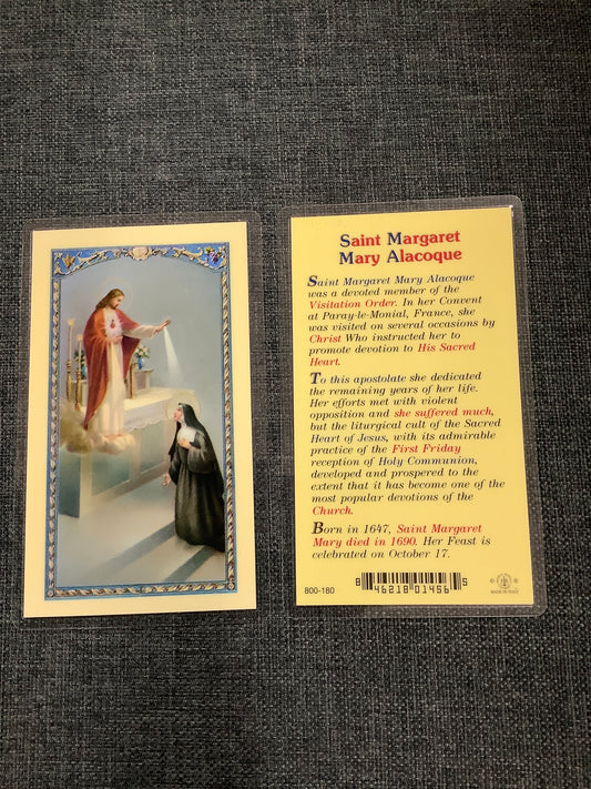 St. Margaret Mary Alacoque Prayer Card