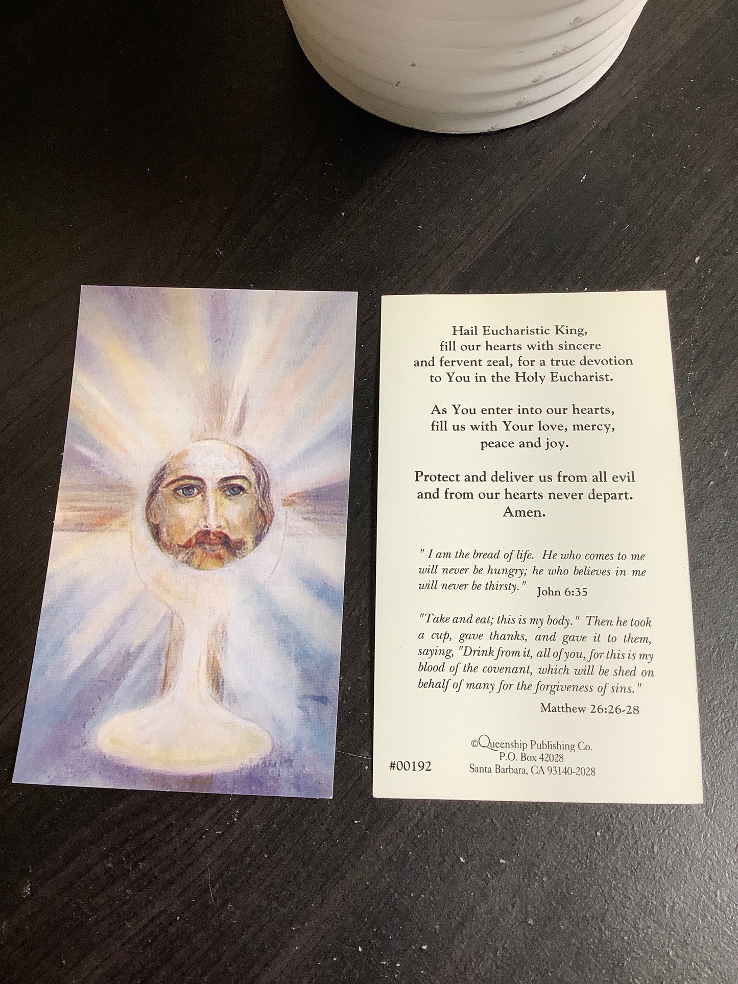 Hail Eucharistic King Paper Prayer Card