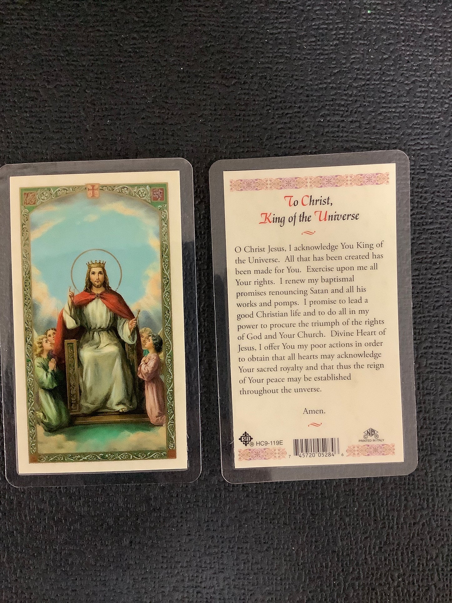 Christ King of the Universe Holy Card