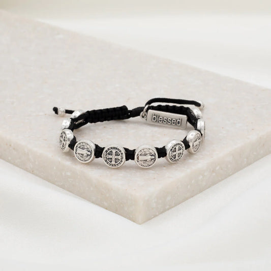 Confirmation Blessing Bracelet - Silver/Black