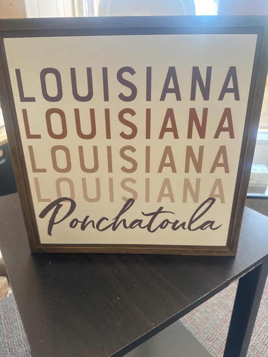 Ponchatoula Louisiana Wooden Plaque