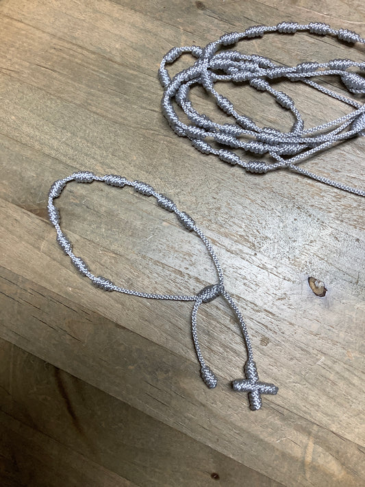 Rosary Cord Bracelet - Silver