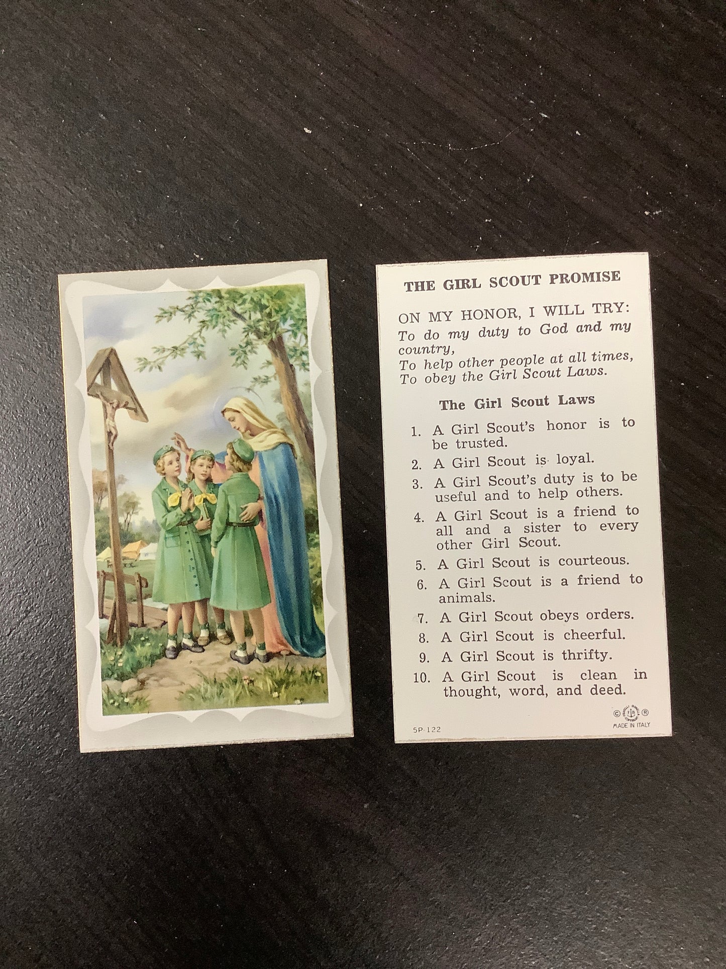 The Girl Scout Promise Paper Prayer Card