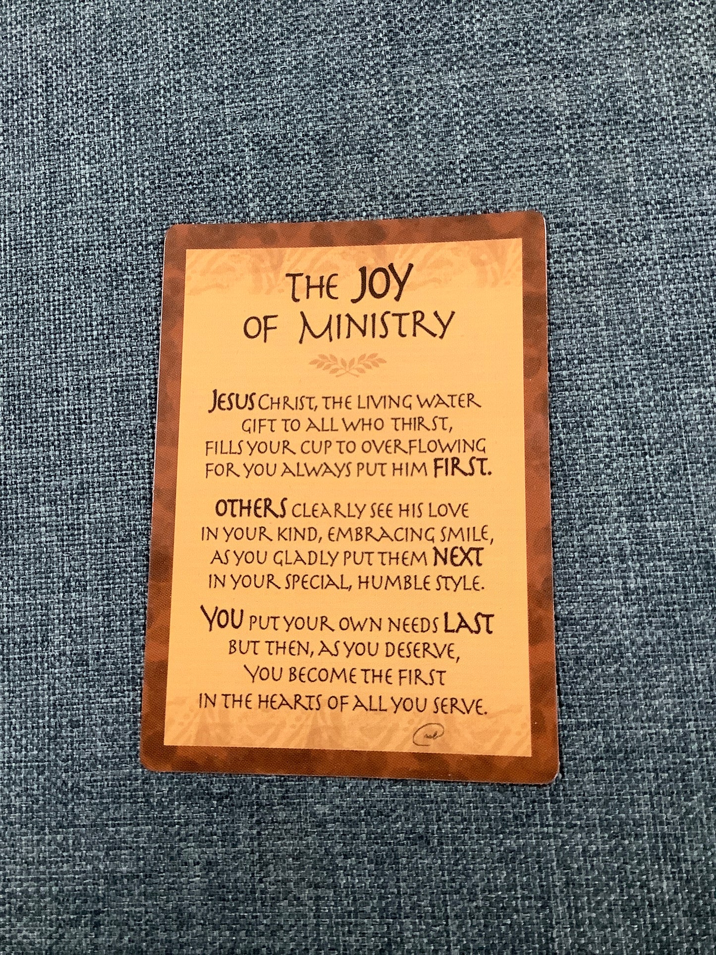 The Joy of Ministry Prayer Card