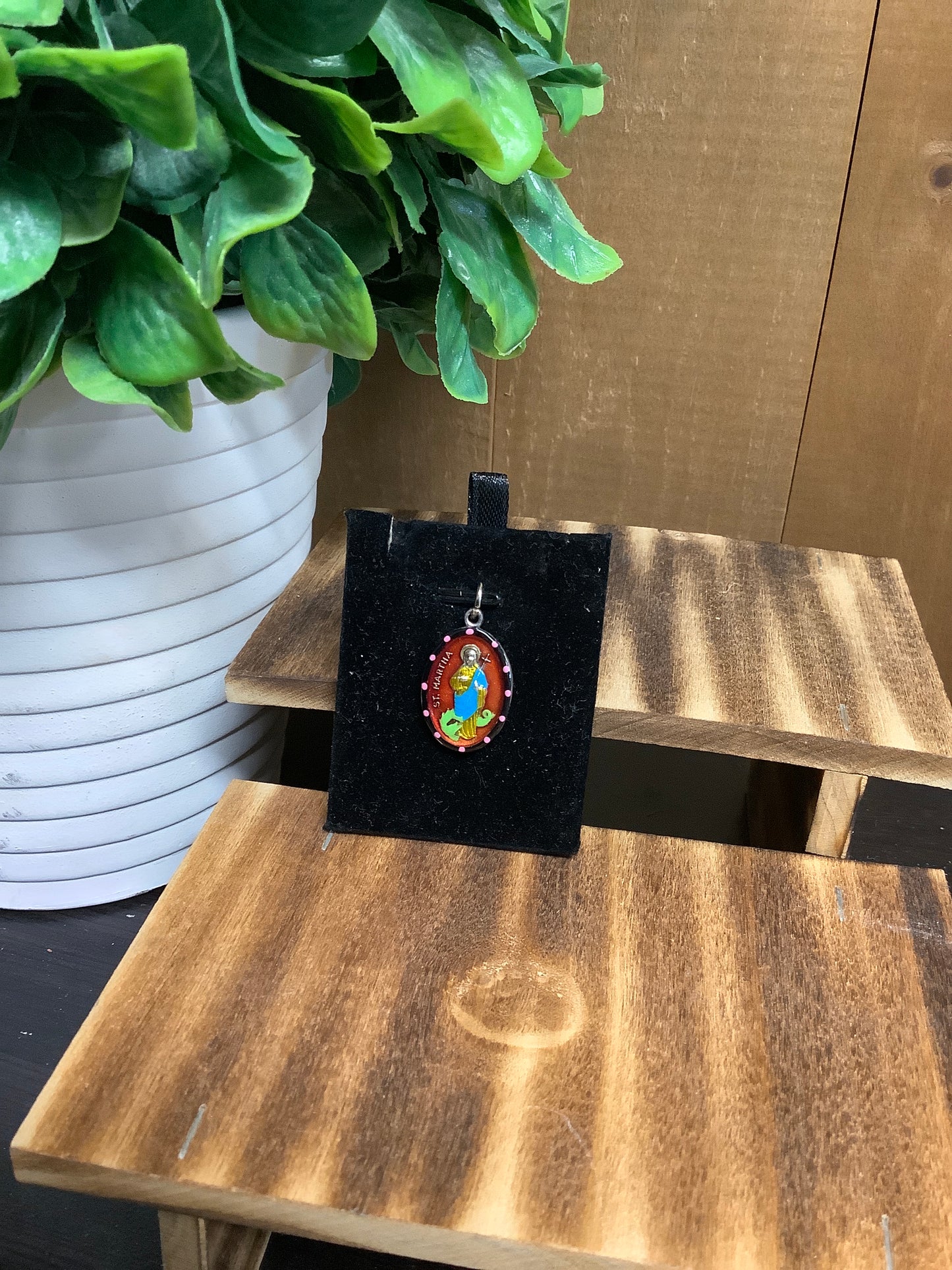 St. Martha Painted Pewter Medal