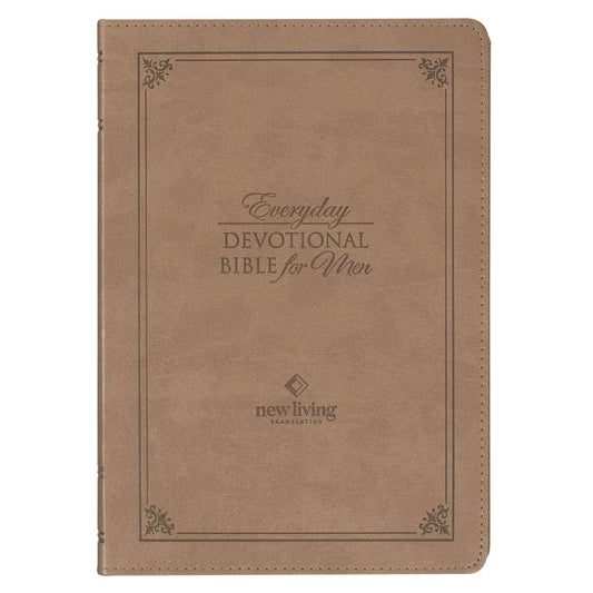 Tan Faux Leather NLT Everyday Devotional Bible for Men