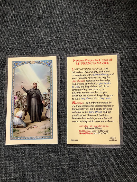 St. Francis Xavier Novena Prayer Card