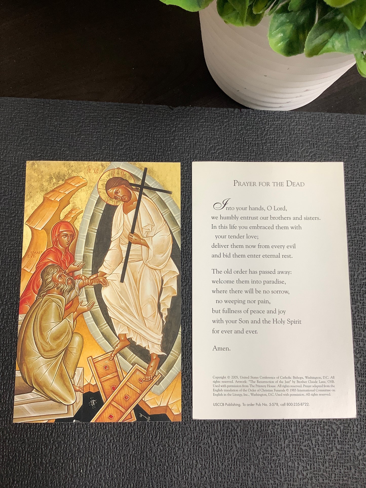 Prayer for the Dead - Paper Prayer Card