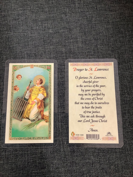 St. Laurence Prayer Card