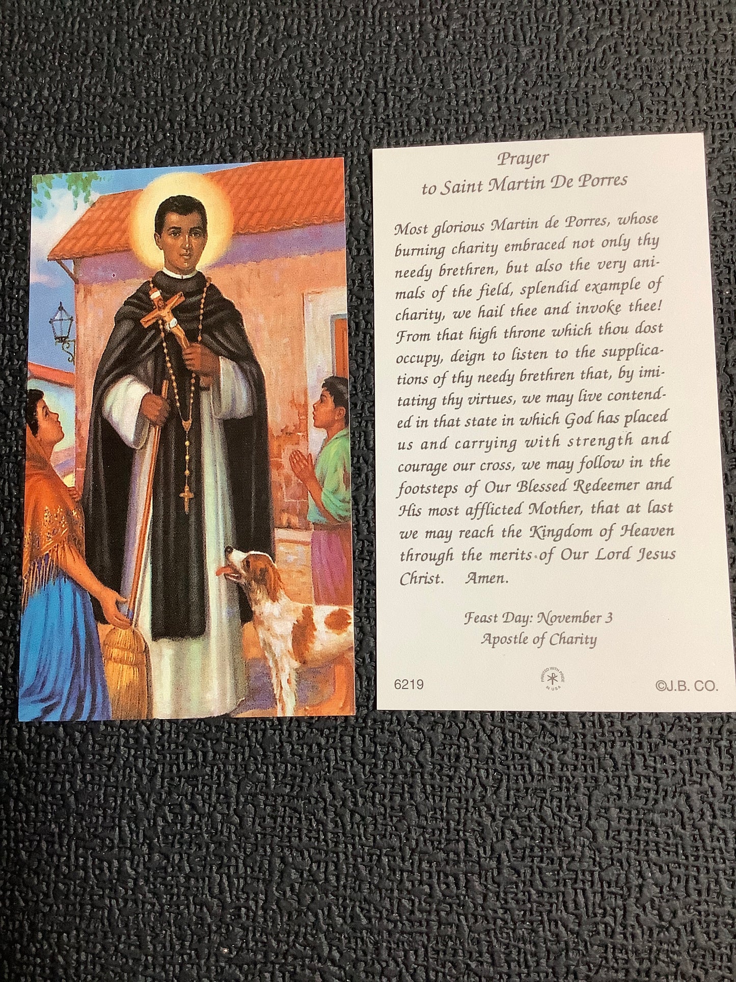 St. Martin De Porres Paper Prayer Card
