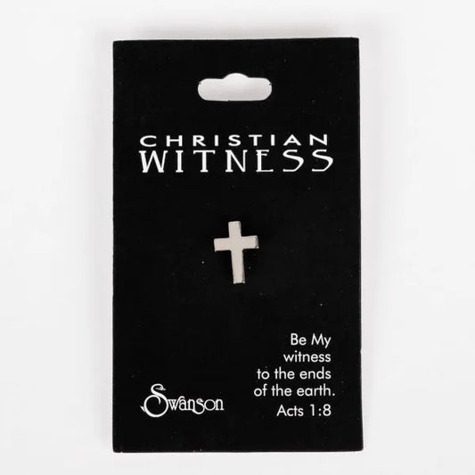 Cross Lapel Pin Silver