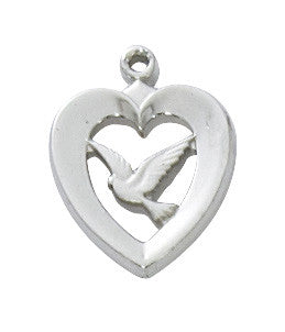 Sterling Silver Heart with Dove