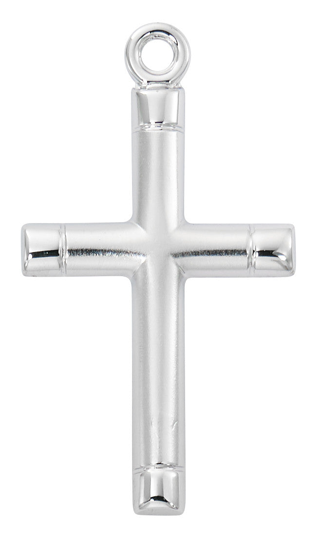 Sterling Silver Cross with Polished Tips