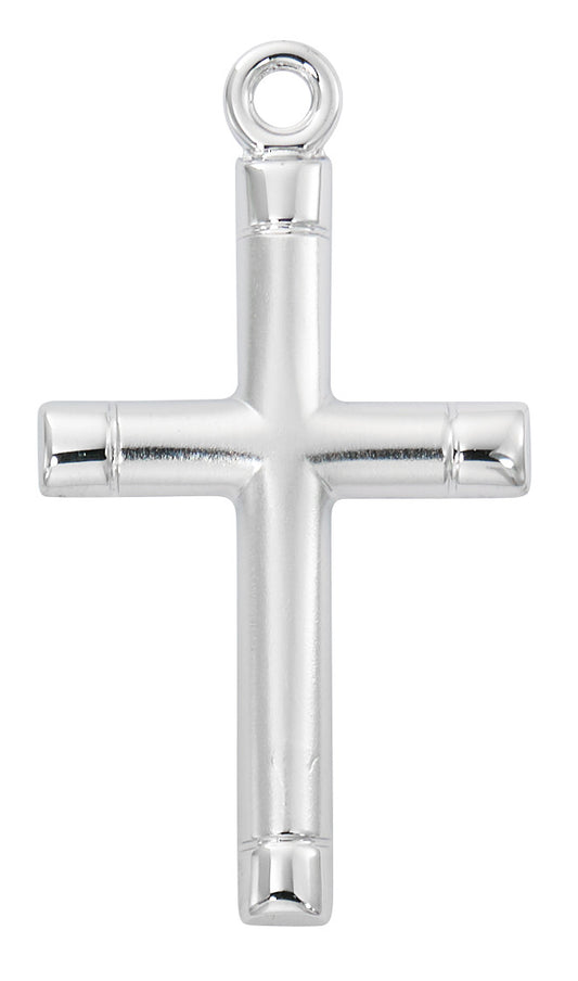 Sterling Silver Cross with Polished Tips