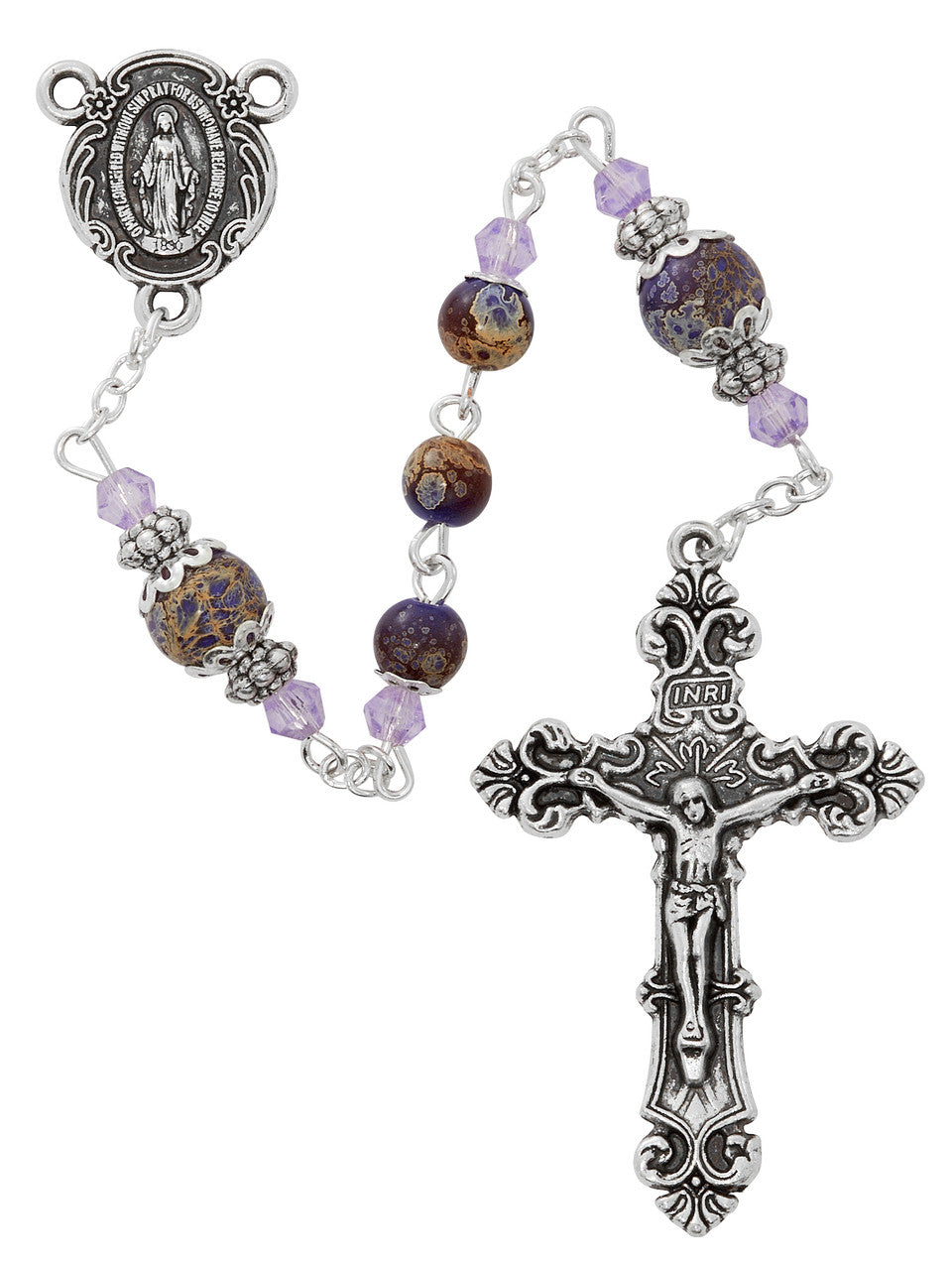 6MM Purple Marbeline Rosary