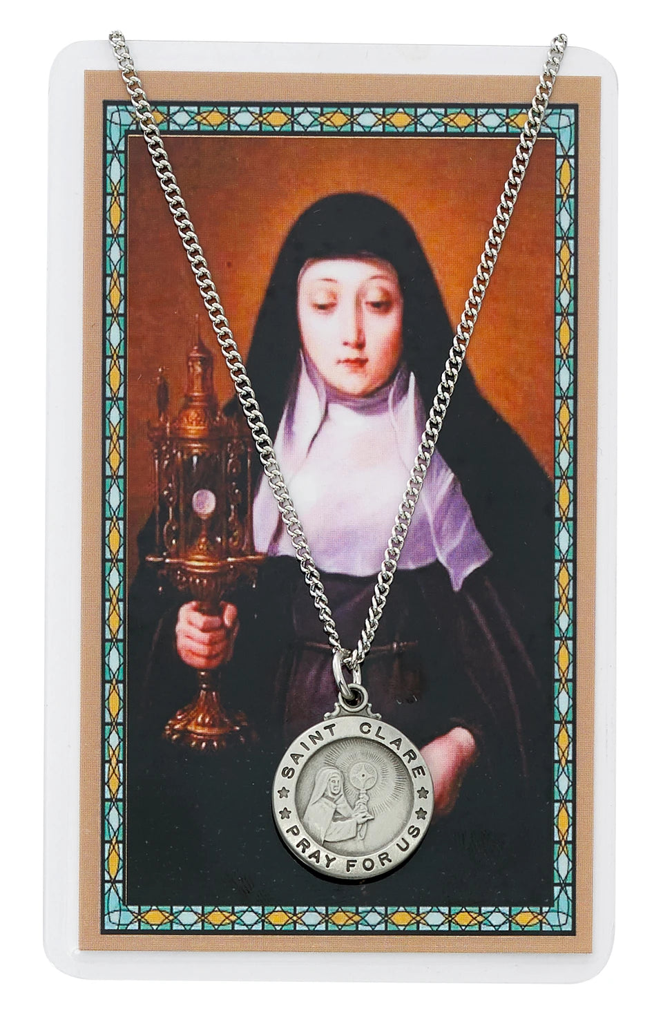 St. Clare Medal and Prayer Card