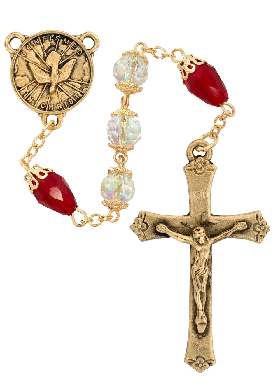 8MM Crystal & Red Holy Spirit Rosary