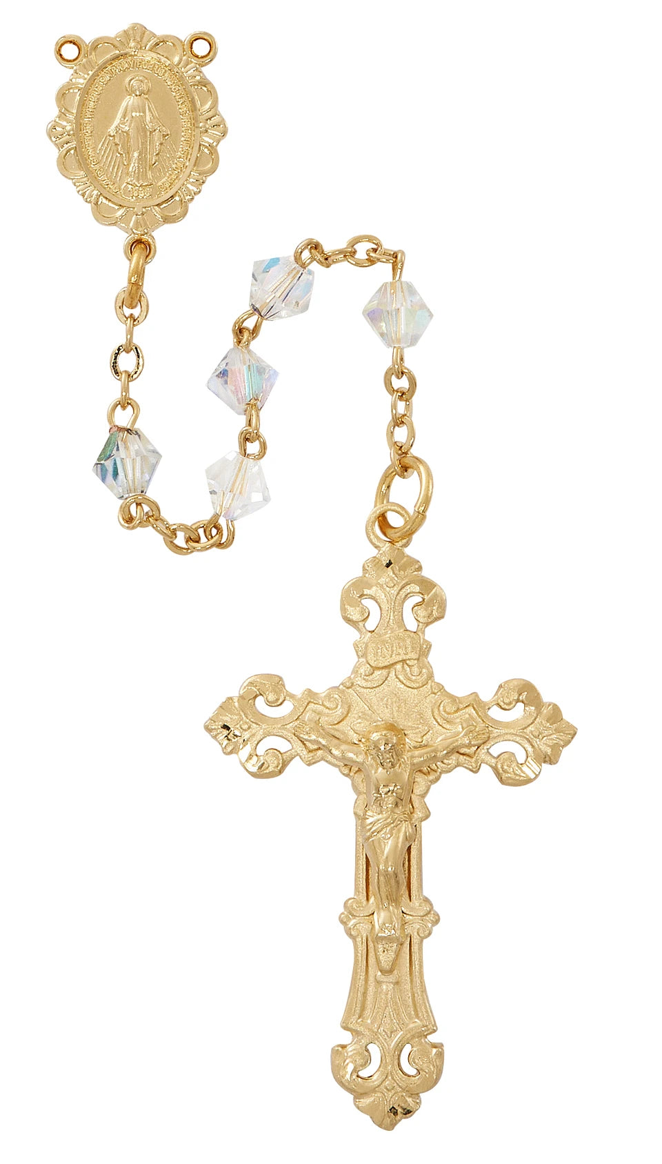 Gold Plated Crystal Swarovski Sterling Rosary