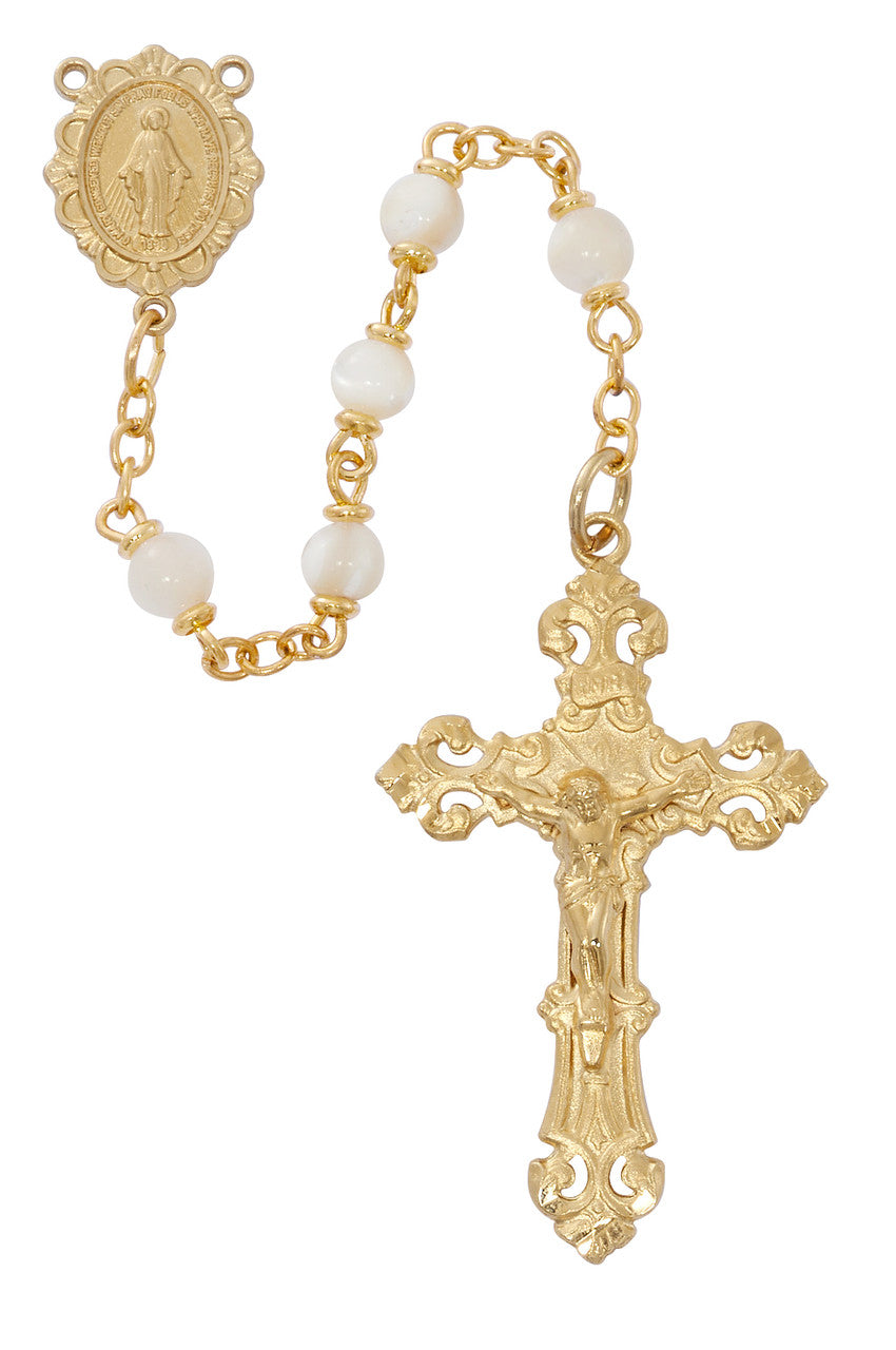 5MM Genuine Mother of Pearl Rosary