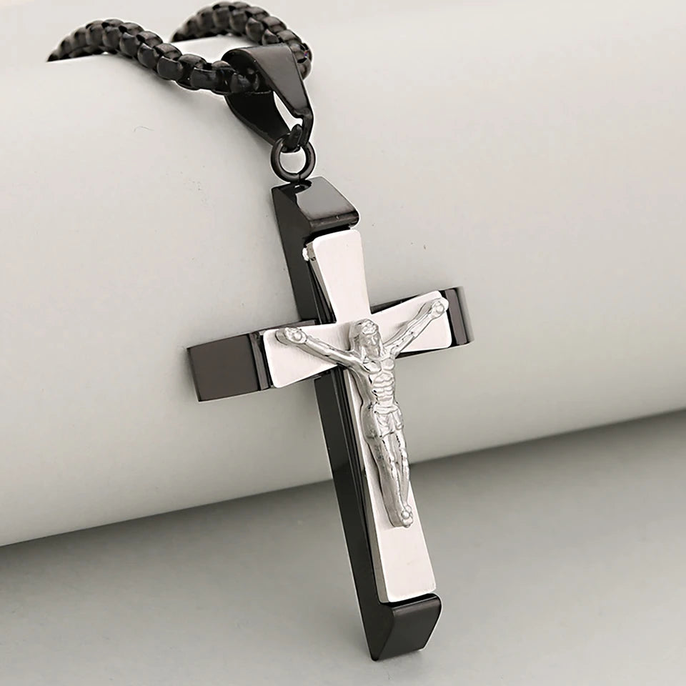 Titanium Steel Two Tone Crucifix