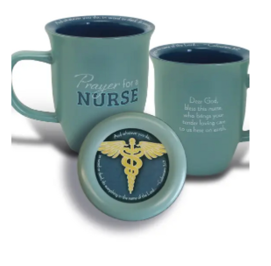 Blue Nurse Prayer Mug & Coaster Set