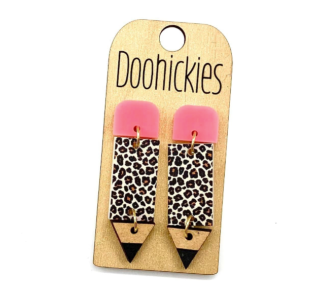 Leopard Pencil Earrings