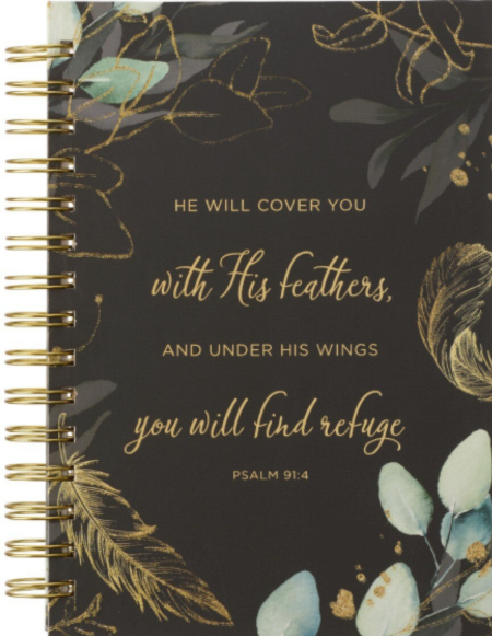 Wirebound Journal - He Will Cover You With His Feathers