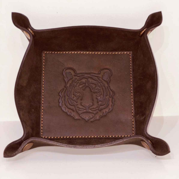 Tiger Leather Embossed Valet Tray