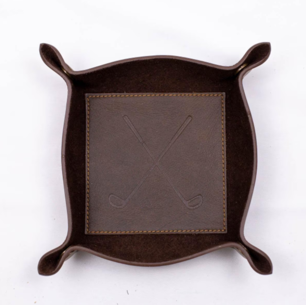 Golf Leather Embossed Valet Tray