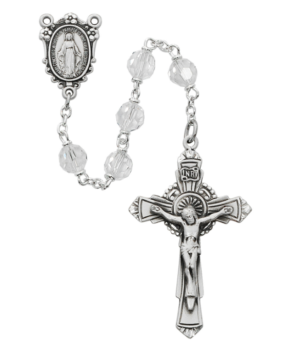 Crystal Tincut Sterling Silver Rosary