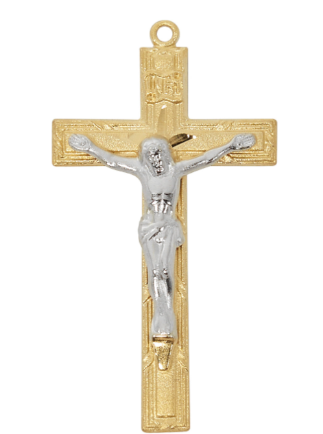 Sterling Silver Two Tone Crucifix