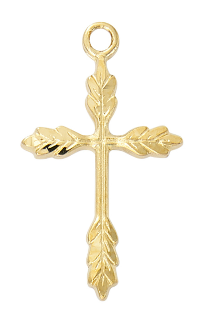 Gold Over Sterling Wheat Cross