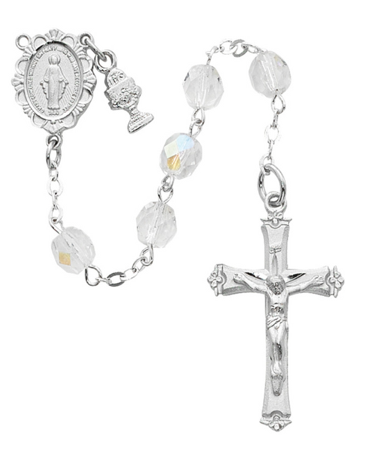 Crystal Rosary with Chalice