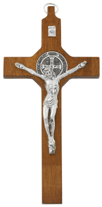 8" Walnut St. Benedict Crucifix