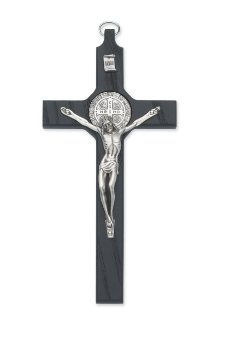 8" Black St. Benedict Crucifix