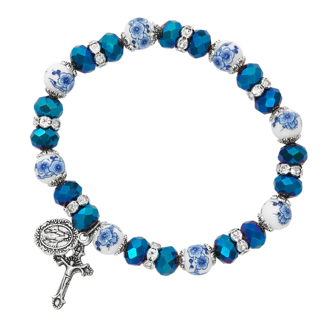 Metallic Blue Stretch Bracelet
