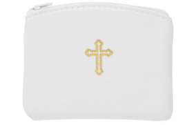 White Neoprene Rosary Pouch