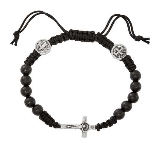 St. Benedict Rosary Corded Bracelet